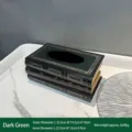 Elegant vintage dark green book-shaped wooden tissue box holder for classic home decor - New Green