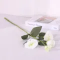 White 4-head artificial Lisianthus flower for home wedding decoration. - White