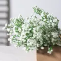 Ramo de flores de paniculata blanca artificial para decoración de hogar y boda - Blanco