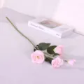 Elegant artificial pink 4-head Lisianthus stem for home and wedding floral decor - Light Pink