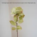 Elegant French vintage artificial green rose with pink burnt edges, 50cm length home decor - Single Unit / Green