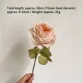 Elegant peach artificial rose stem with 50cm length for home decoration - Single Unit / Champagne