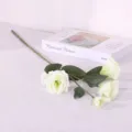 Elegant white 4-head artificial Eustoma Lisianthus flower for home and wedding decor - Light Green