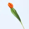 Single orange real touch artificial tulip flower for home decoration and photography. - Orange