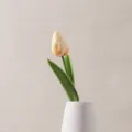 Premium elegant champagne orange artificial PU mini tulip flower for Nordic home decor - Light Champagne