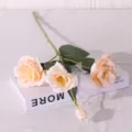 Elegant apricot 4-head artificial Lisianthus flower for home decoration and wedding decor - Champagne