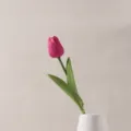 Elegant lifelike single pink PU tulip artificial flower for Nordic style home decoration - Red