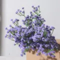 Ramo de Gypsophila artificial morado realista para decoraciones de bodas y el hogar - Púrpura