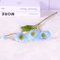 Flor de amapola azul artificial con tallo flocado para decoración del hogar de alta gama - Azul