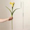 Artificial PU Iris flower stem in yellow for elegant home decoration and floral arrangements - Yellow