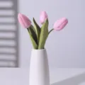 Premium soft-touch pink artificial tulip flowers for home interior and desk decor - Pink