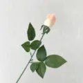 Single stem elegant artificial peach rose bud, realistic decorative flower for bridal bouquets - Orange