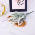 White flocked artificial lavender bouquet for farmhouse home decor - White Flocked Style / White