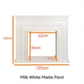 Habillage de cheminée français en bois blanc crème mat, dimensions 120x100cm - Style B (Laque Mate au Four) / 120x100x27cm / Crème