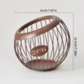 Panier de rangement en fil de fer marron pour capsules de café, dimensions 20cm x 18,5cm - Café