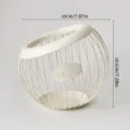 Panier en fil de fer crème pour capsules de café, style européen, avec dimensions claires. - Blanc Cassé