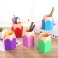 Creative colorful pencil-shaped pen holders for multi-functional student desktop organization - Sealed Bag Pack / Nordic Yellow