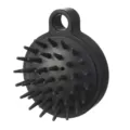 Japanese style black scalp massage shampoo brush with professional soft silicone bristles - Bag Packaging / Black