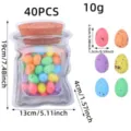 40pcs colorful speckled foam Easter eggs in decorative jar-shaped plastic bag packaging - Black Spotted Easter Egg Style / 40Pcs Pack