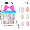 18pcs colorful speckled Easter foam eggs in bow-handled gift bag for DIY party crafts - Color Spotted White Style (Q3-39) / Gift Box Set