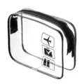Transparent PVC makeup bag, waterproof multi-functional travel toiletry pouch with zipper. - Eco Black Zipper / 30 Silk 20.5x15x6cm