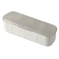 Caja de condimentos blanca de cuatro compartimentos con tapa transparente para cocina - 4 Compartimentos / 4 Rejillas Blanco Crema / Crema