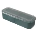 Caja de condimentos de 4 compartimentos verde oscuro con tapa transparente para cocina - 4 Compartimentos / 4 Grids Dark Green / Verde Oscuro