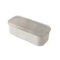 Caja de condimentos de cocina blanca de cuatro compartimentos con tapa transparente - 3 rejillas / 3 Grids Creamy White / Crema