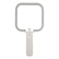 Tragbarer LED-Make-up-Spiegel mit faltbarem Griff und quadratischem Lichtring Design - Faltbar 11*12 / Cremeweiß (WS-003S)