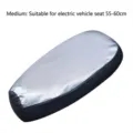 Medium size silver heat-insulated seat cover for electric scooters, 55-60cm - Medium (Fits 55-60cm) / Silver & Black