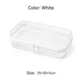 Transparent PET storage box with white zipper and flip-top design, 25x20x5cm size - 25x20x5cm / White