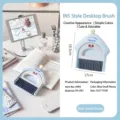 Mini house-shaped desktop brush cleaning set in light blue color - Blue