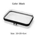 Transparent PET storage box with black zipper, size 25x20x5cm - 25x20x5cm / Black