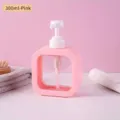 300ml ροζ τετράγωνο επαναγεμιζόμενο μπουκάλι με αντλία για σαμπουάν και λοσιόν - 300ml / Ροζ