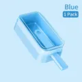 Blue silicone popsicle mold with lid and stick for homemade ice cream - 1 Piece / Blue