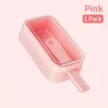 Pink silicone ice cream popsicle mold with transparent lid for homemade frozen treats - 1 Piece / Pink