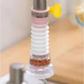 Flexible pink faucet extender with rotating Maifan stone filter shower head for kitchen - Gen 4 Fixed Boxed Version / Pink