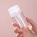 Portable refillable pump bottle for travel cosmetics and liquids in clear plastic - Round Cap Transparent / 100ml Pack