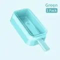 Mint green silicone popsicle mold with lid and stick for homemade ice pops - 1 Piece / Green