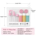 Pink 11-piece travel bottle set with clear bag, lotion and spray bottles for cosmetics - Style A Pink (11-Item Set)