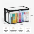 Transparent PVC book storage box with 32x24x25cm dimensions and large capacity - S / 32x24x25cm