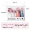 Pink 10-piece travel toiletry bottling set with portable 60ml PP and LDPE bottles - Style B Peach Pink (10-Item Set)