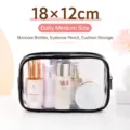 Borsa cosmetica media in PVC ispessito trasparente per organizzazione viaggio 18x12cm - Trasparente / Medio (18x12x5cm) / Nero