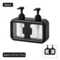 Black double-pump refillable dispenser bottle for liquid soap and shampoo, SKU variant - Black