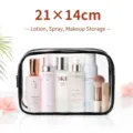 Grande borsa per cosmetici in PVC trasparente 21x14cm con cerniera nera per vari trucchi - Trasparente / Grande (20x13x6cm) / Nero