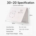 Small 30x20cm white WiFi router cover variant with cute cat and WiFi signal cutouts - Small Size Style / 30*20cm / White