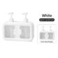 Portable white dual pump liquid dispenser bottle for soap and shampoo 22x16x7.5cm - White
