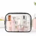 Grande borsa per cosmetici in PVC trasparente per skincare e articoli da toilette 24x19cm - Trasparente / Extra Grande (24x18x7cm) / Nero