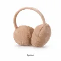 Plush winter earmuffs in warm apricot color for women, soft and foldable accessories - Apricot