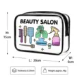 Διαφανές νεσεσέρ PVC με στάμπα Beauty Salon, λεπτομέρειες μεγέθους 20x15x6cm. - Σχέδιο Εργαλεία Σαλόνι Ομορφιάς